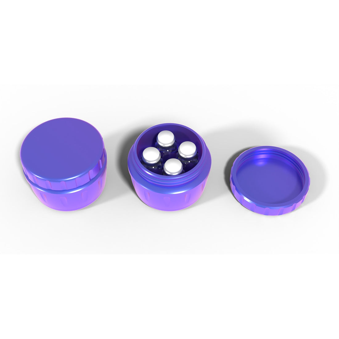Round screw-top vial jar 4 x 3 mL - RGB Metallic