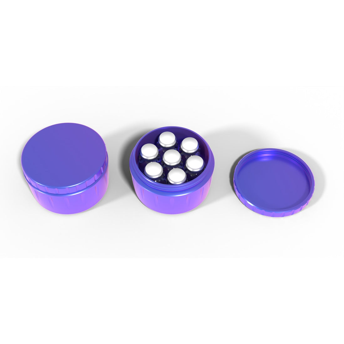 Round screw-top vial jar 7 x 10 mL - RGB Metallic