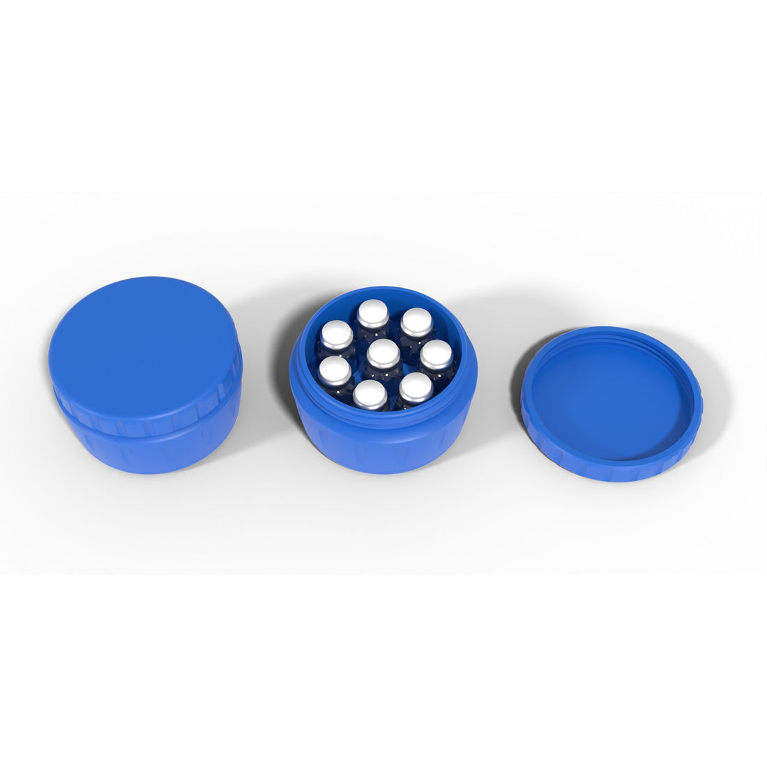 Round screw-top vial jar 8 x 3 mL - Cobalt Blue